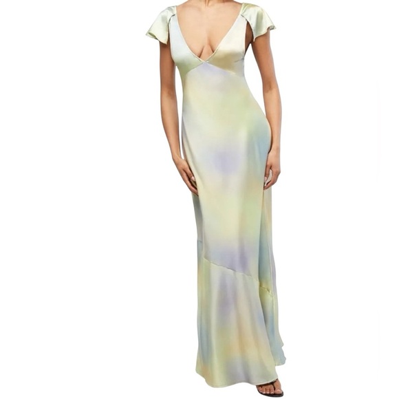 WeWoreWhat New Midi Watercolor Slip Dress Size 2 - Picture 1 of 9